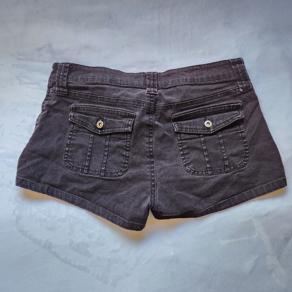 Anchor Blue Black Mini Low Waisted Cargo Short Shorts - Picture 5 of 6